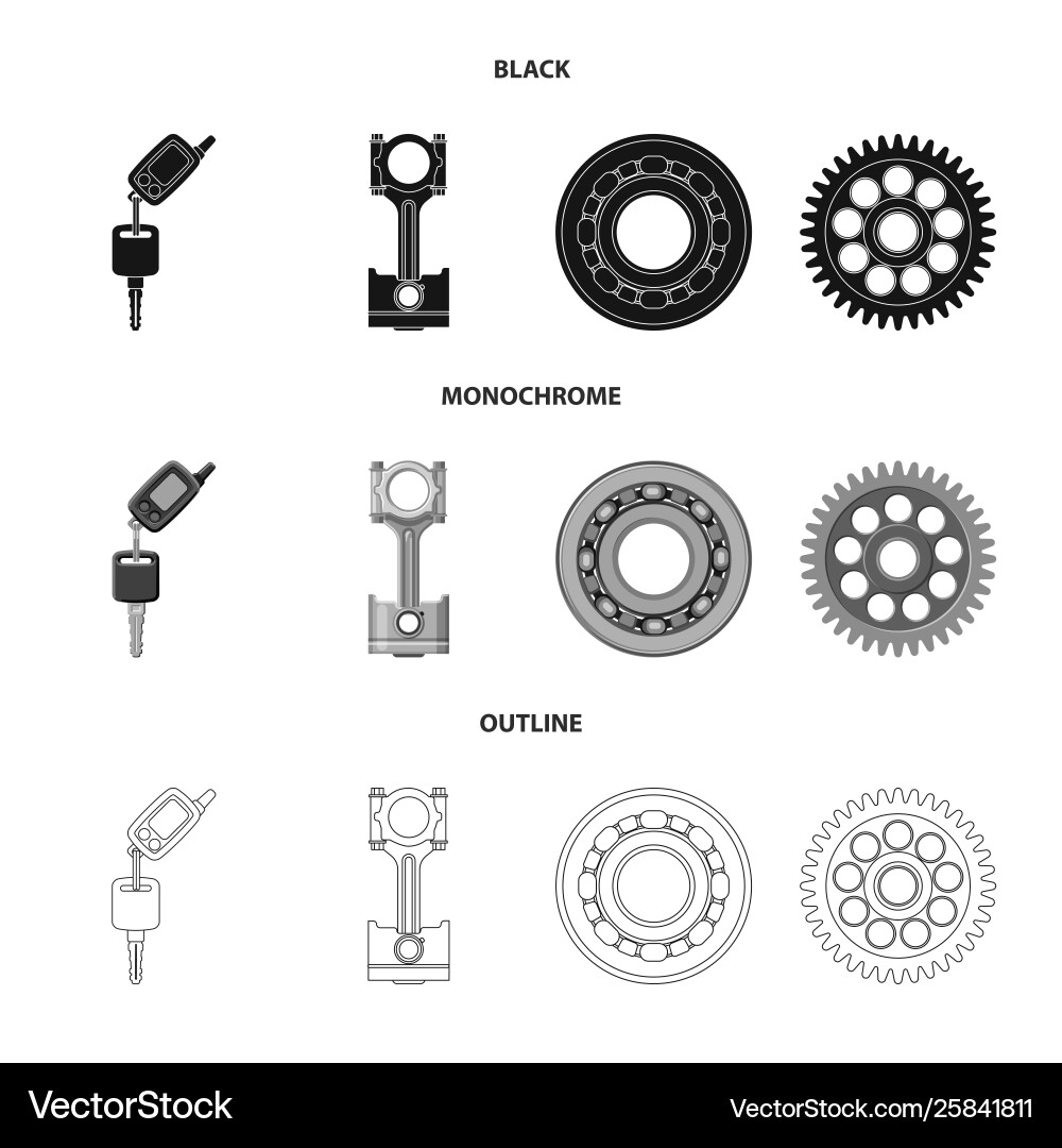 Auto and part symbol set Auto and part symbol set vector image