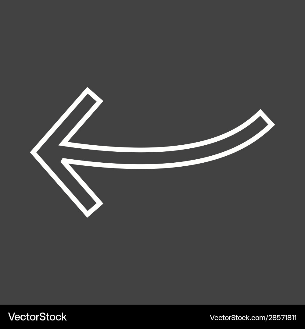 Beautiful arrow pointing left line icon Vector Image