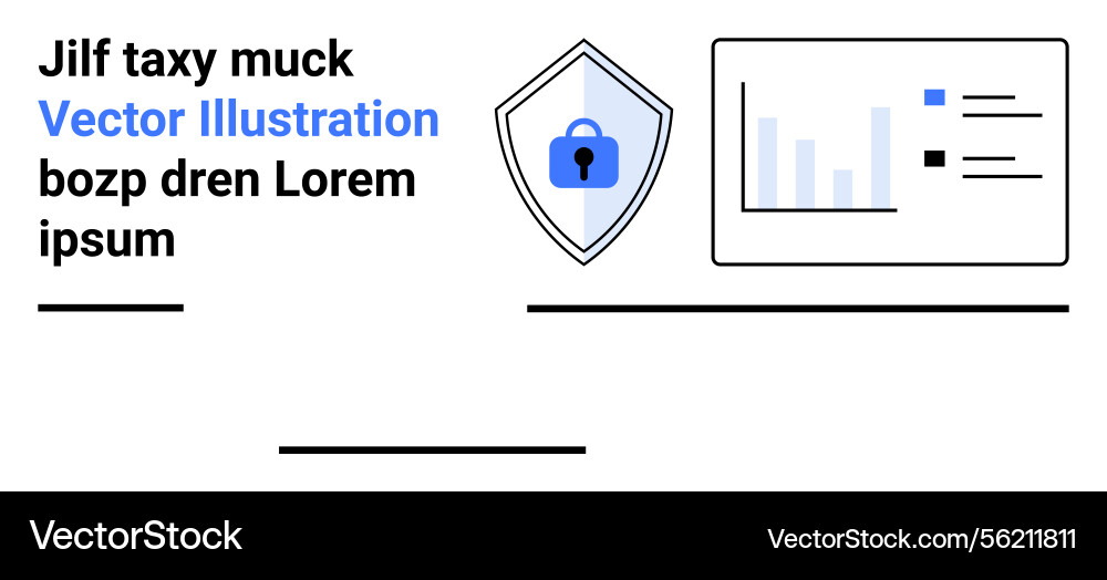 Data security shield with lock icon and analytics Data security shield with lock icon and analytics vector image