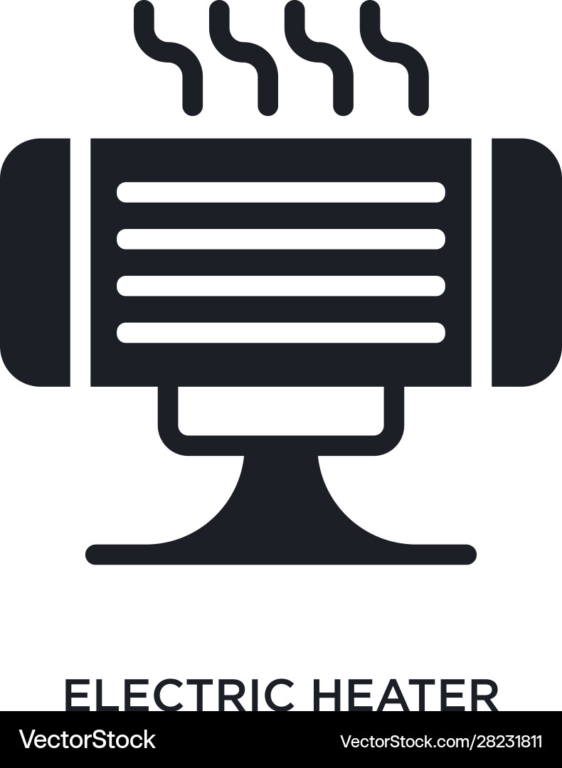 Electric heater isolated icon simple element from vector image