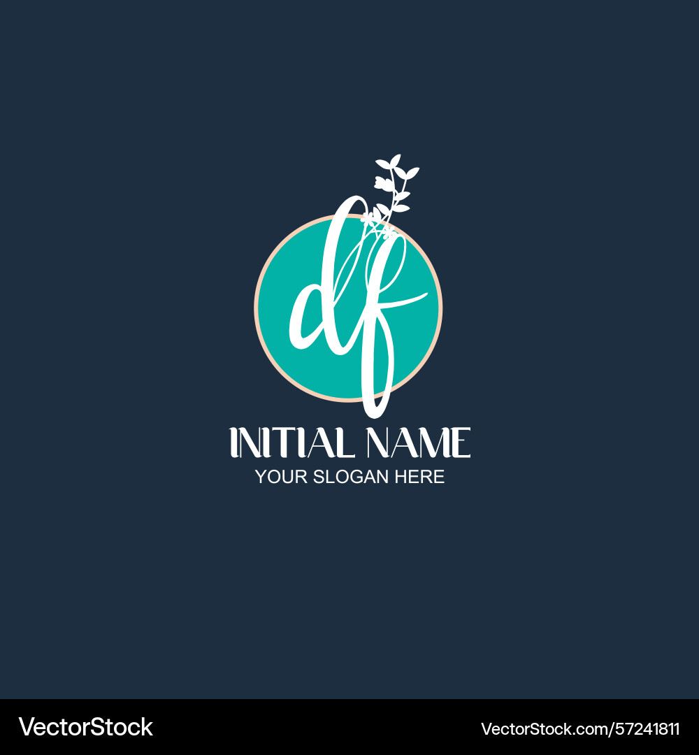 Elegant df initial logo design with botanical Elegant df initial logo design with botanical Vector Image