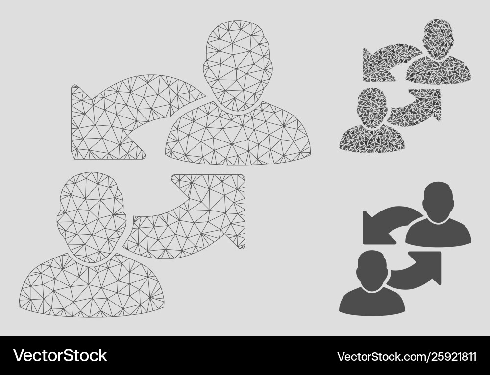 Exchange user mesh network model Exchange user mesh network model vector image