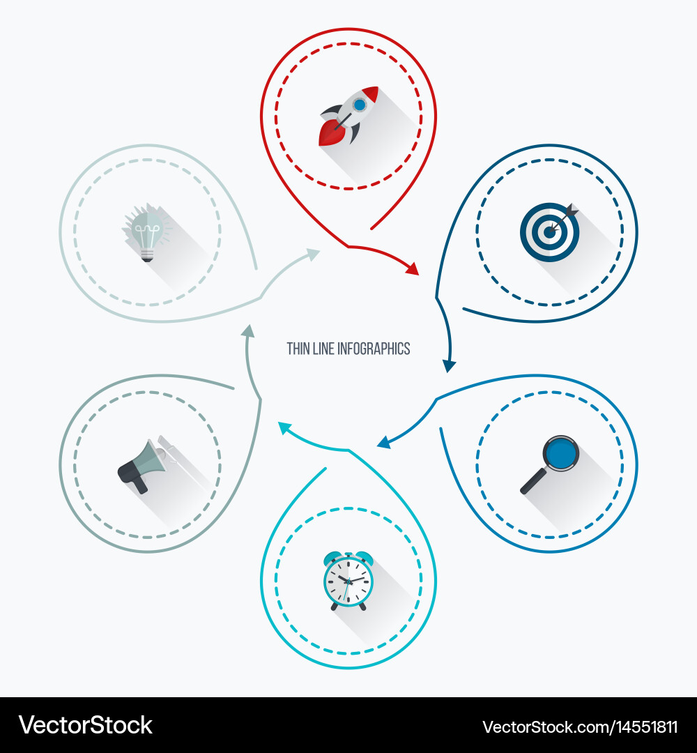 Infographic Layout with Circles - Workflow Options Vector Image