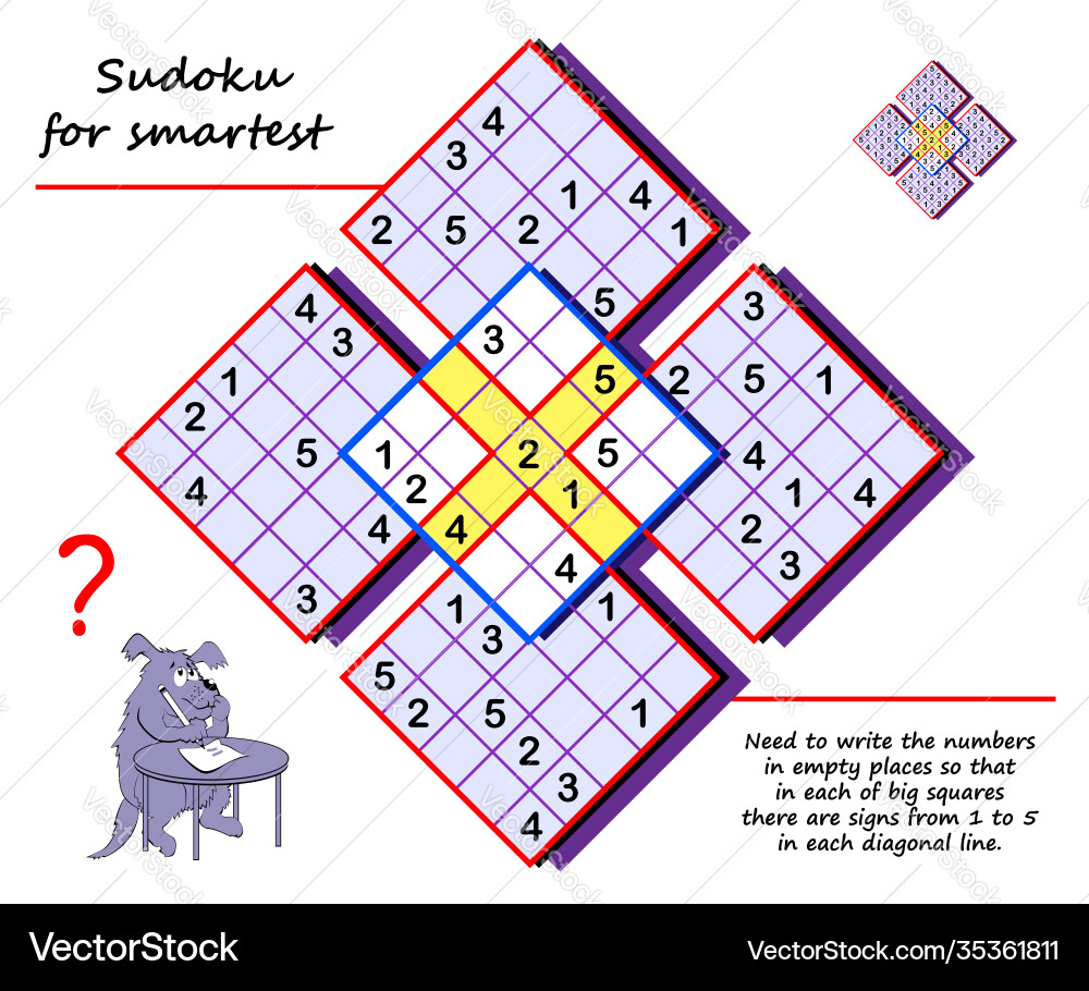 Logic sudoku puzzle game for children and adults Logic sudoku puzzle game for children and adults vector image
