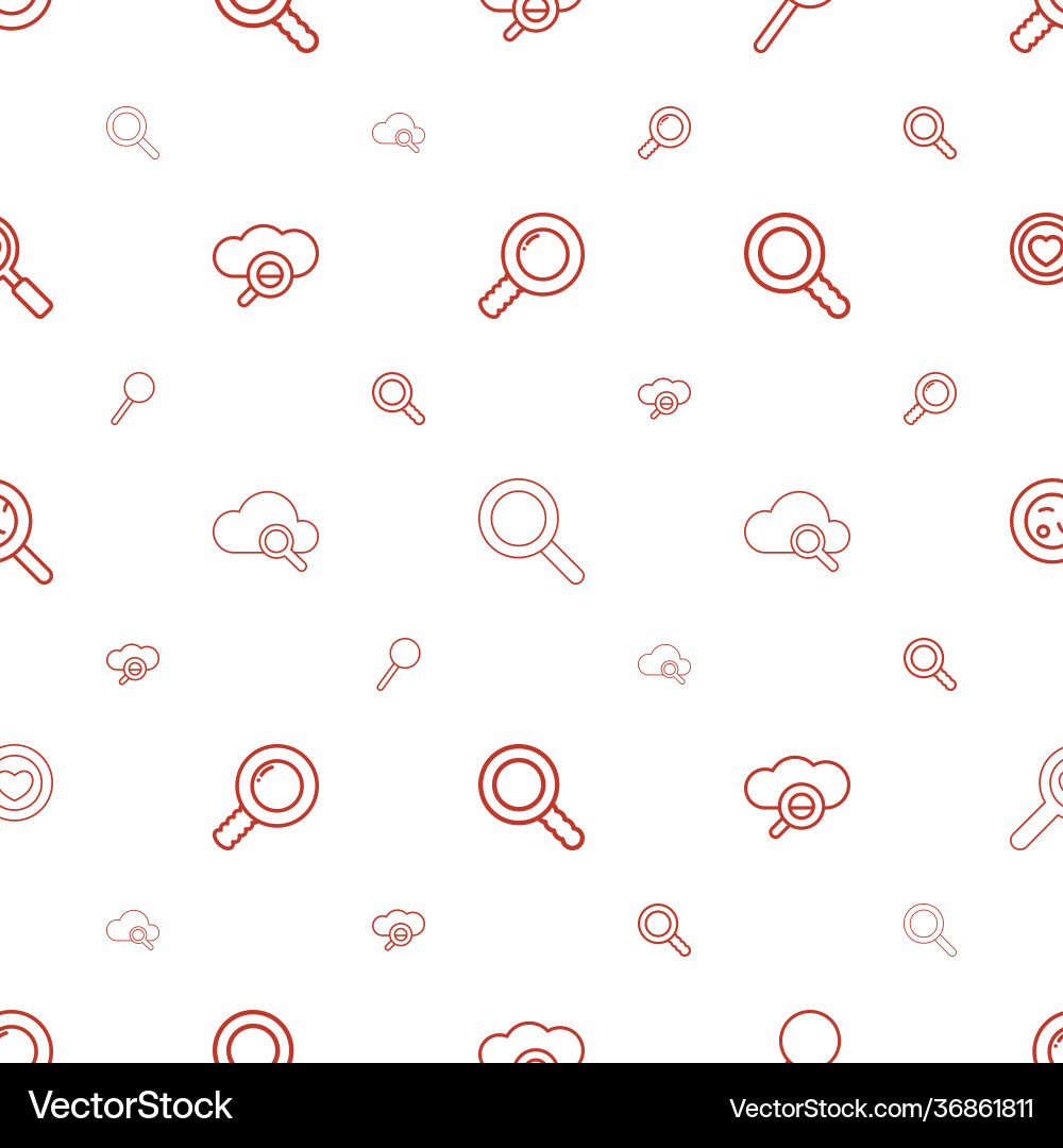 Magnifying icons pattern seamless white background vector image
