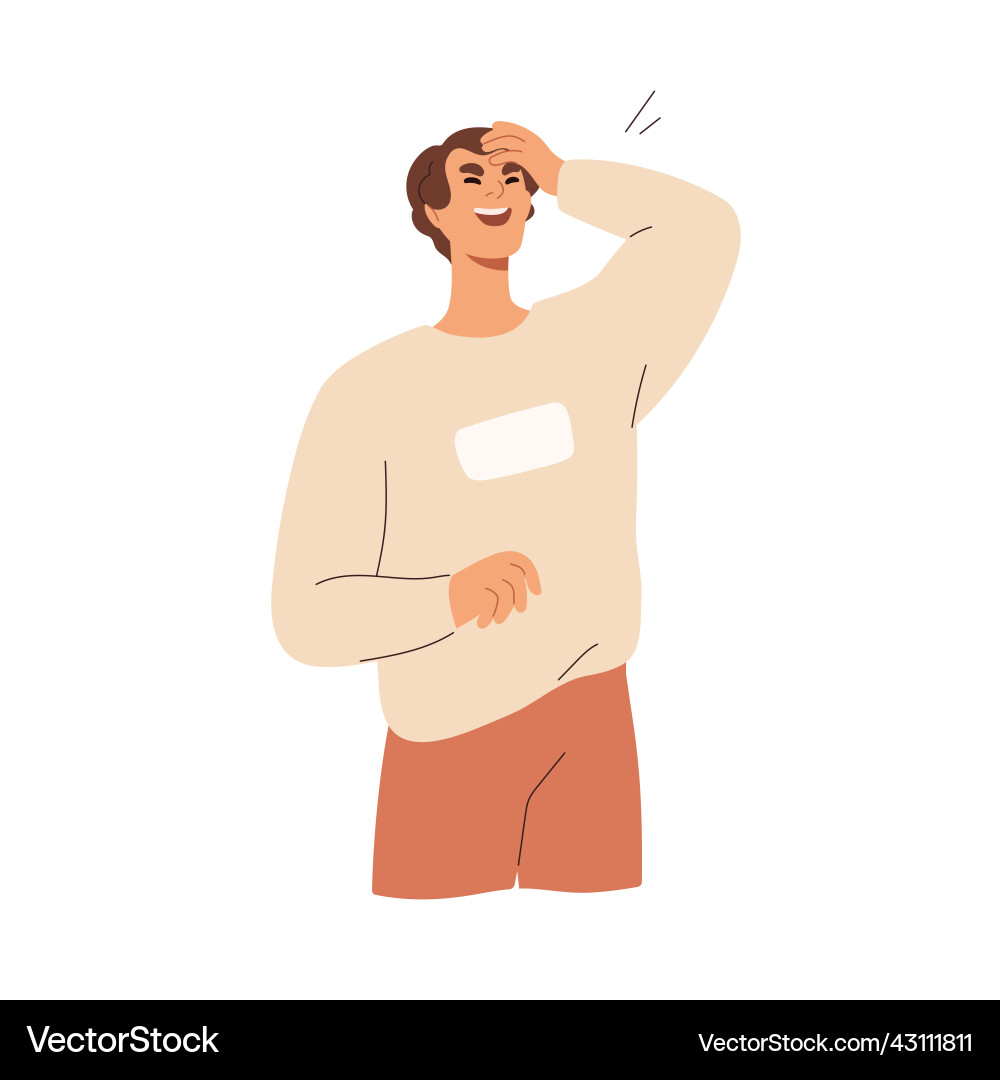 Man Laughing with Joyful Expression vector image