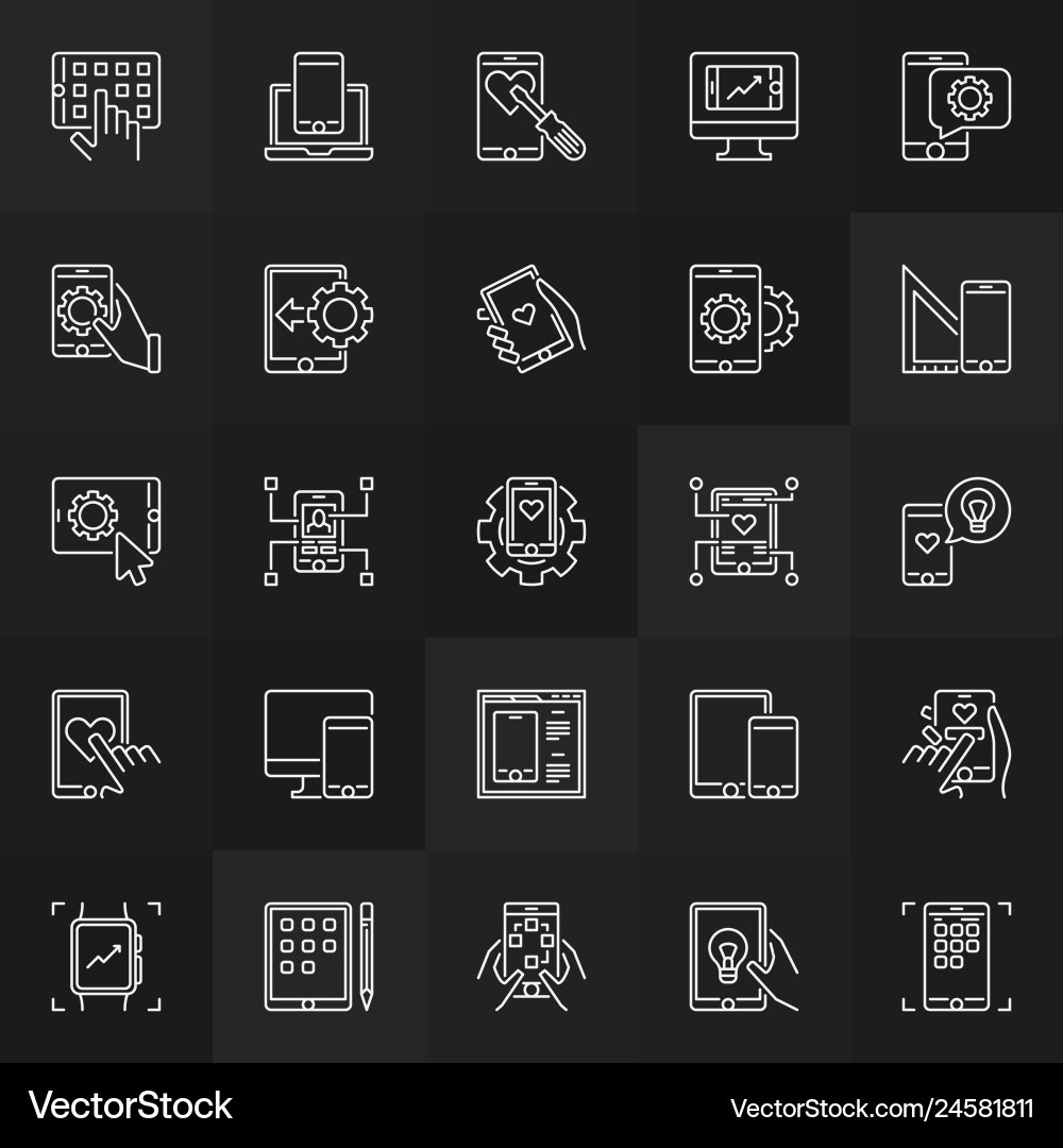 Mobile application development outline Vector Image