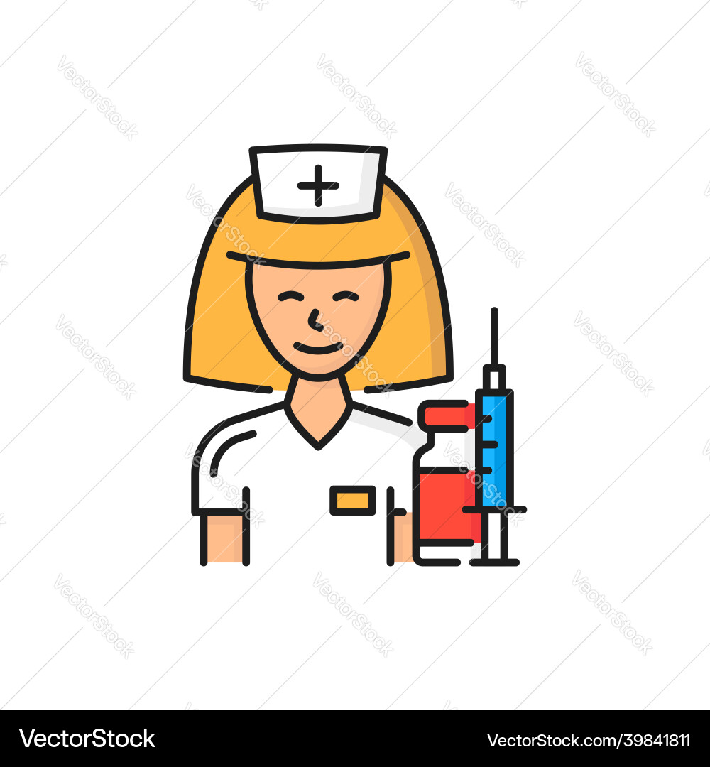 Nurse woman doctor ready to do corona vaccination Nurse woman doctor ready to do corona vaccination vector image