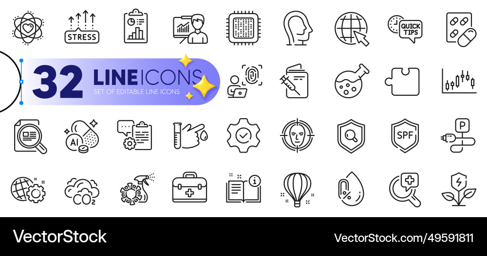 Outline set of computer fingerprint inspect Outline set of computer fingerprint inspect vector image