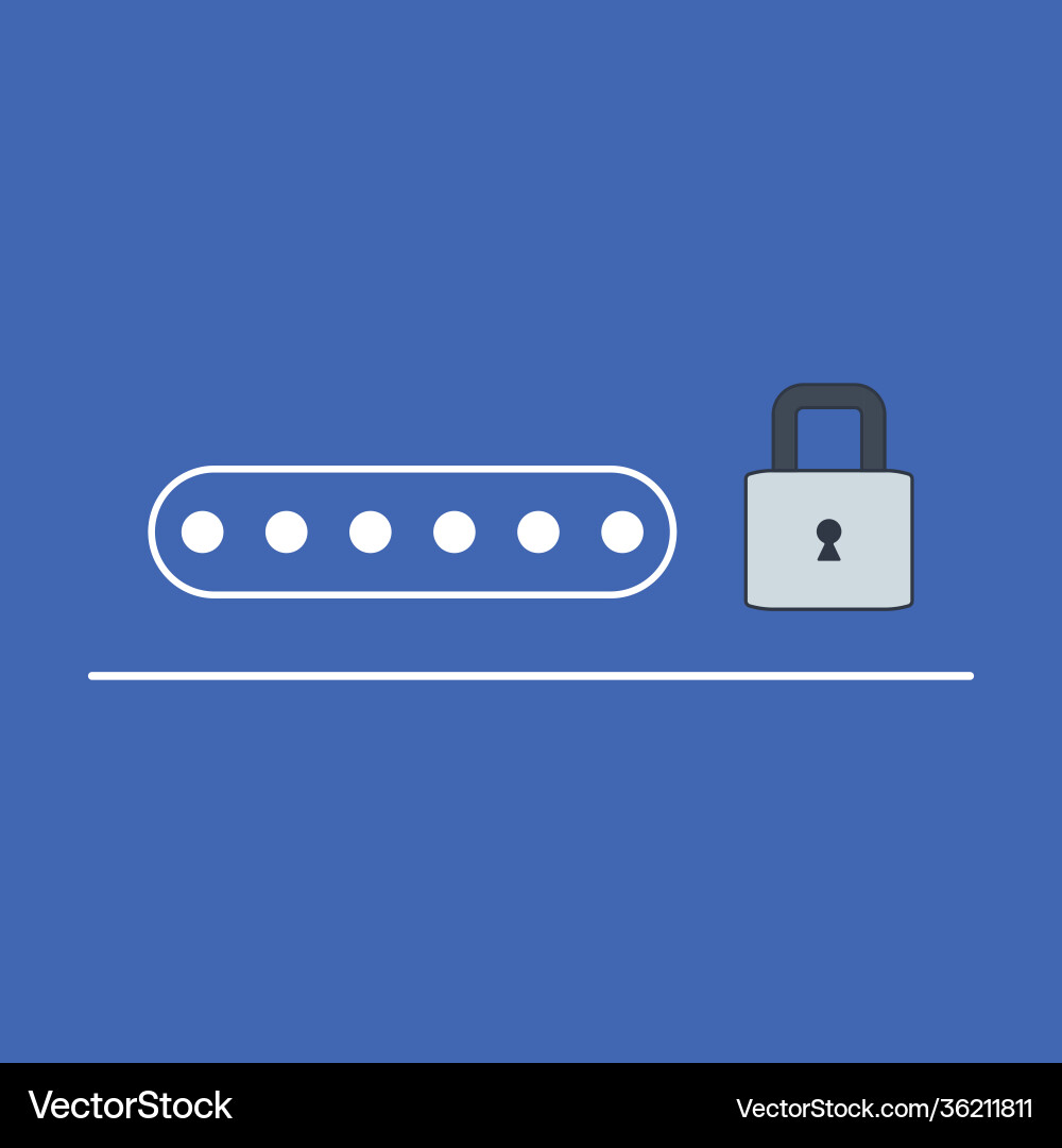 Password security form sign into user account Vector Image