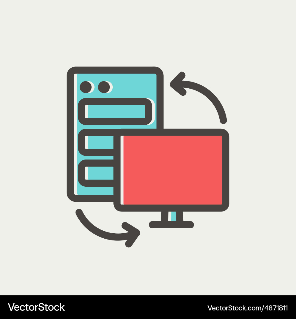 Personal computer set cpu central processing unit vector image