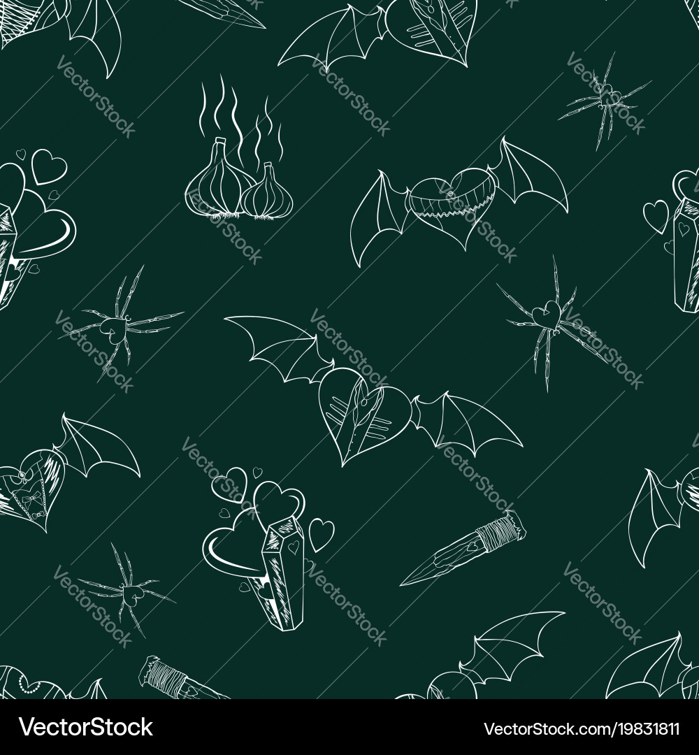 Seamless contour pattern with a theme of vampires Vector Image