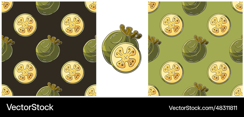 Seamless pattern color set in hand draw style can Vector Image