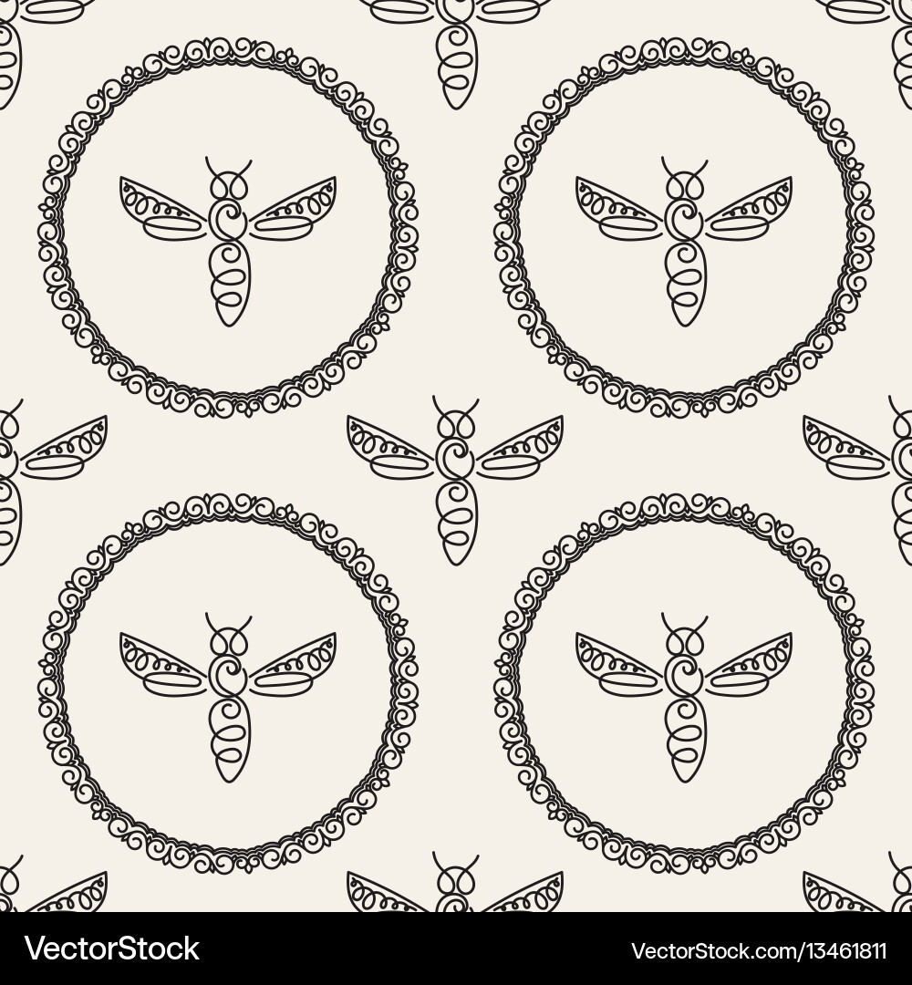 Seamless pattern with bee Seamless pattern with bee vector image