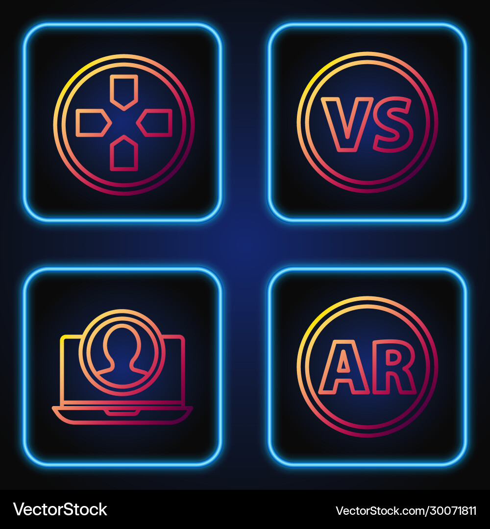 Set line ar augmented reality create account Set line ar augmented reality create account vector image