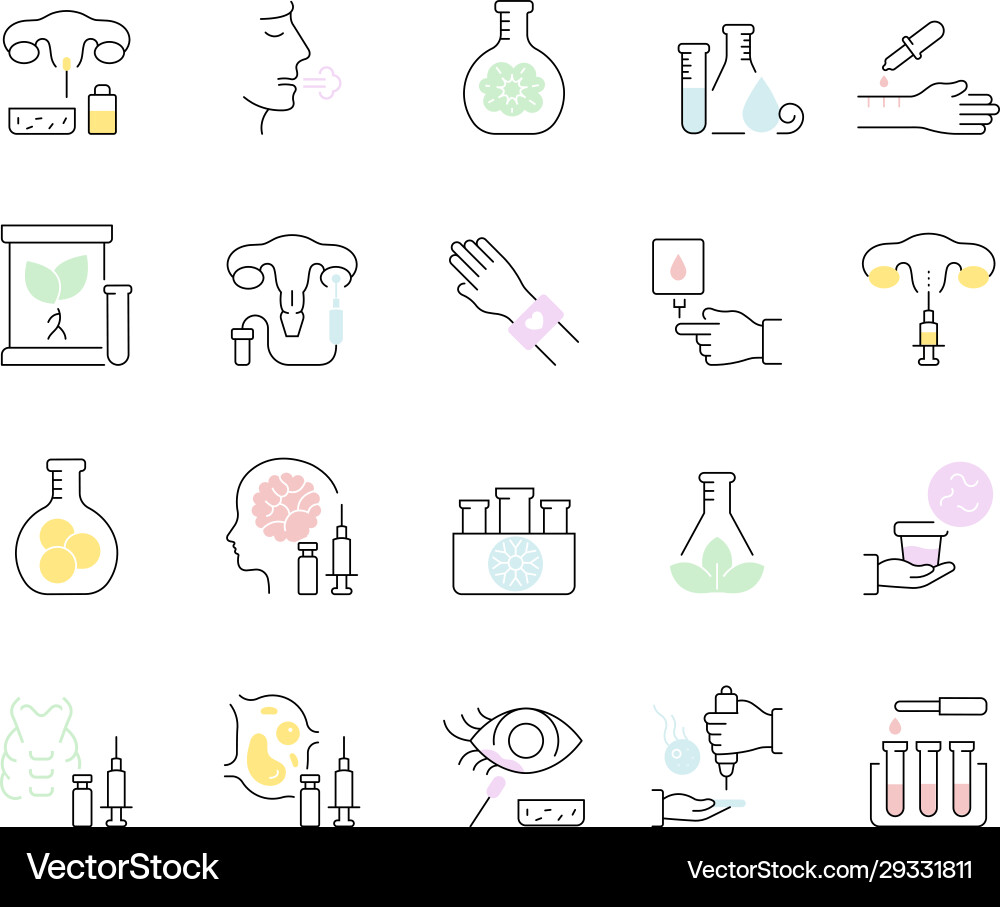 Set line icons in vitro Set line icons in vitro vector image