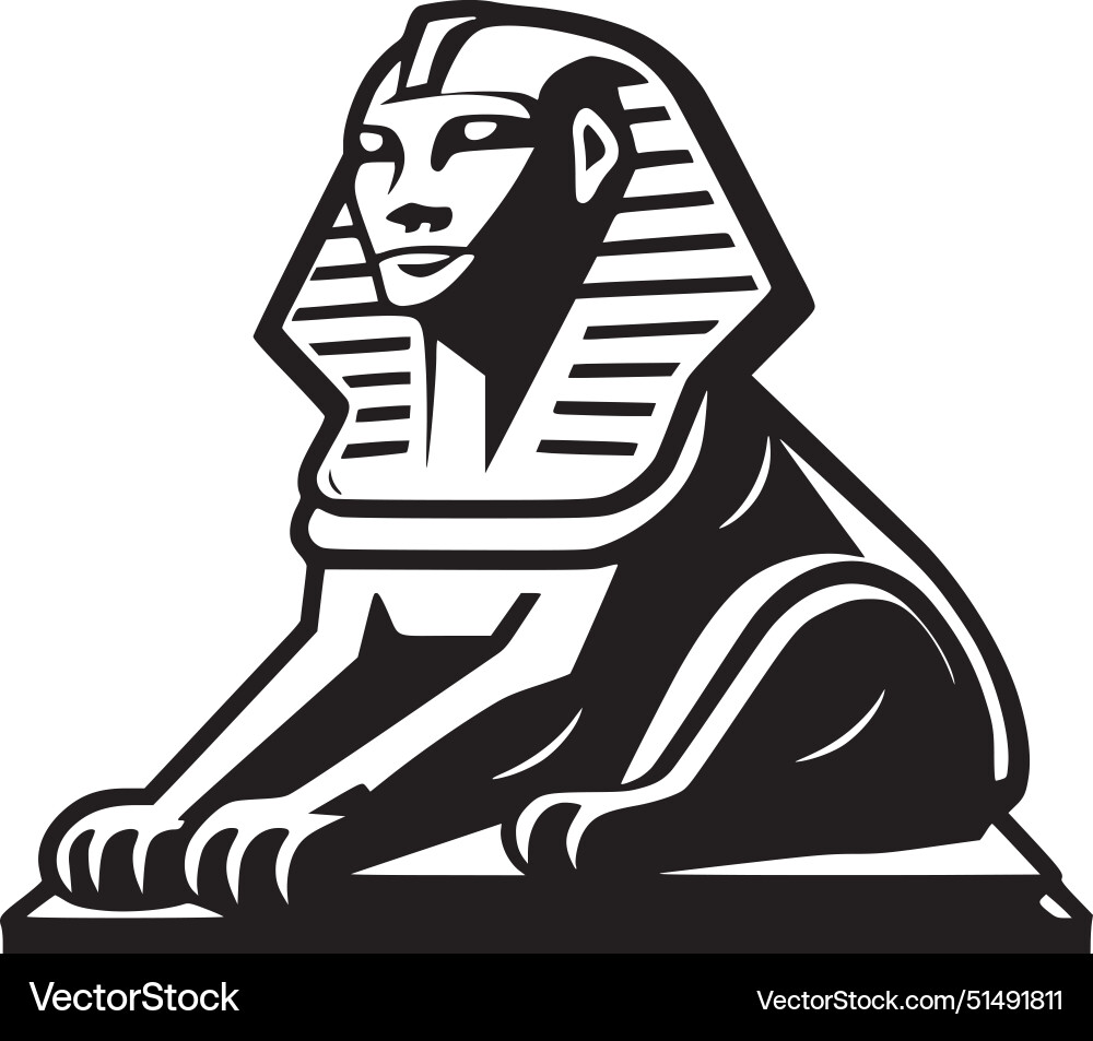 Sphinx - minimalist and flat logo Royalty Free Vector Image