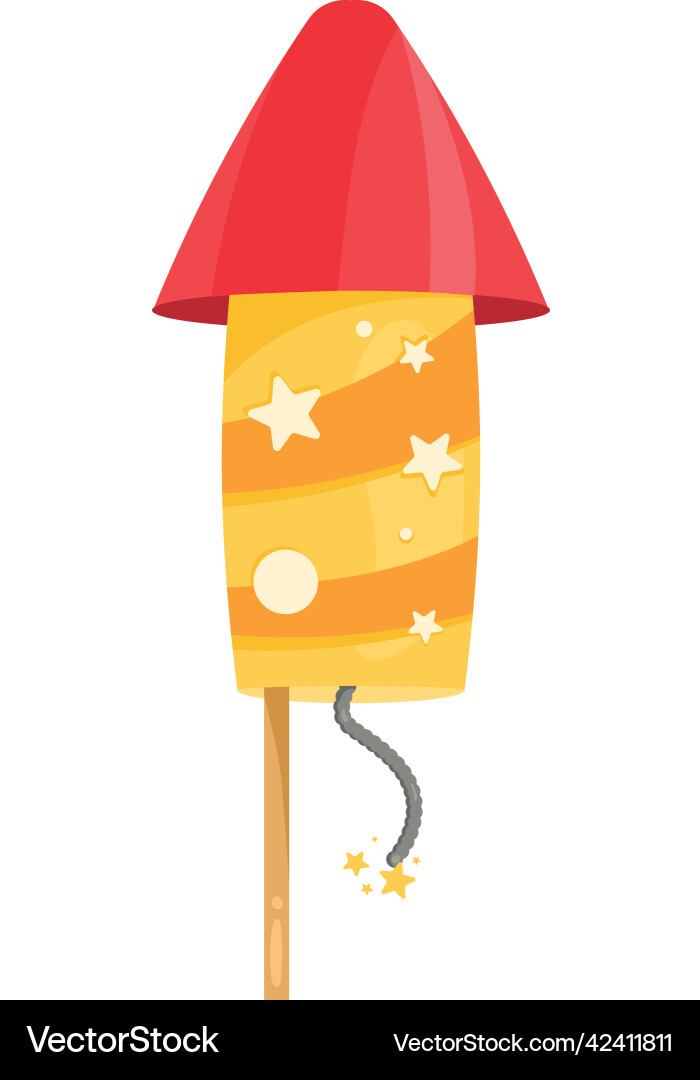 Yellow rocket firework Royalty Free Vector Image