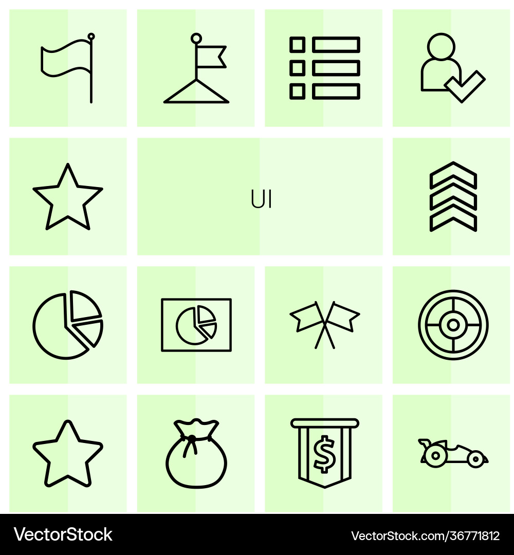 14 ui icons vector image
