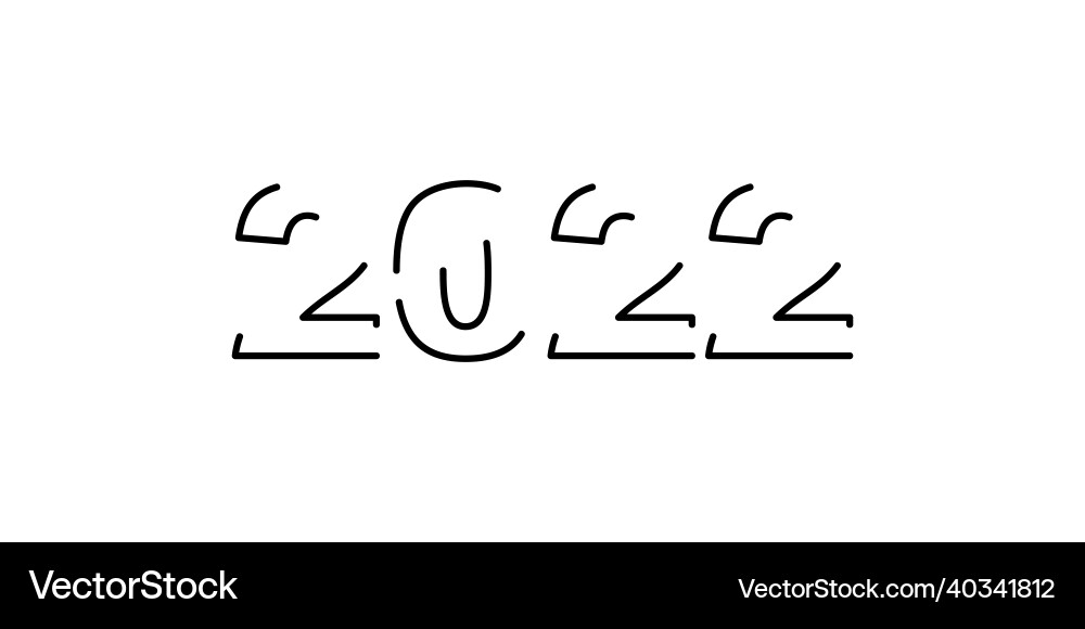 2022 new year number abstract line art design 2022 new year number abstract line art design vector image