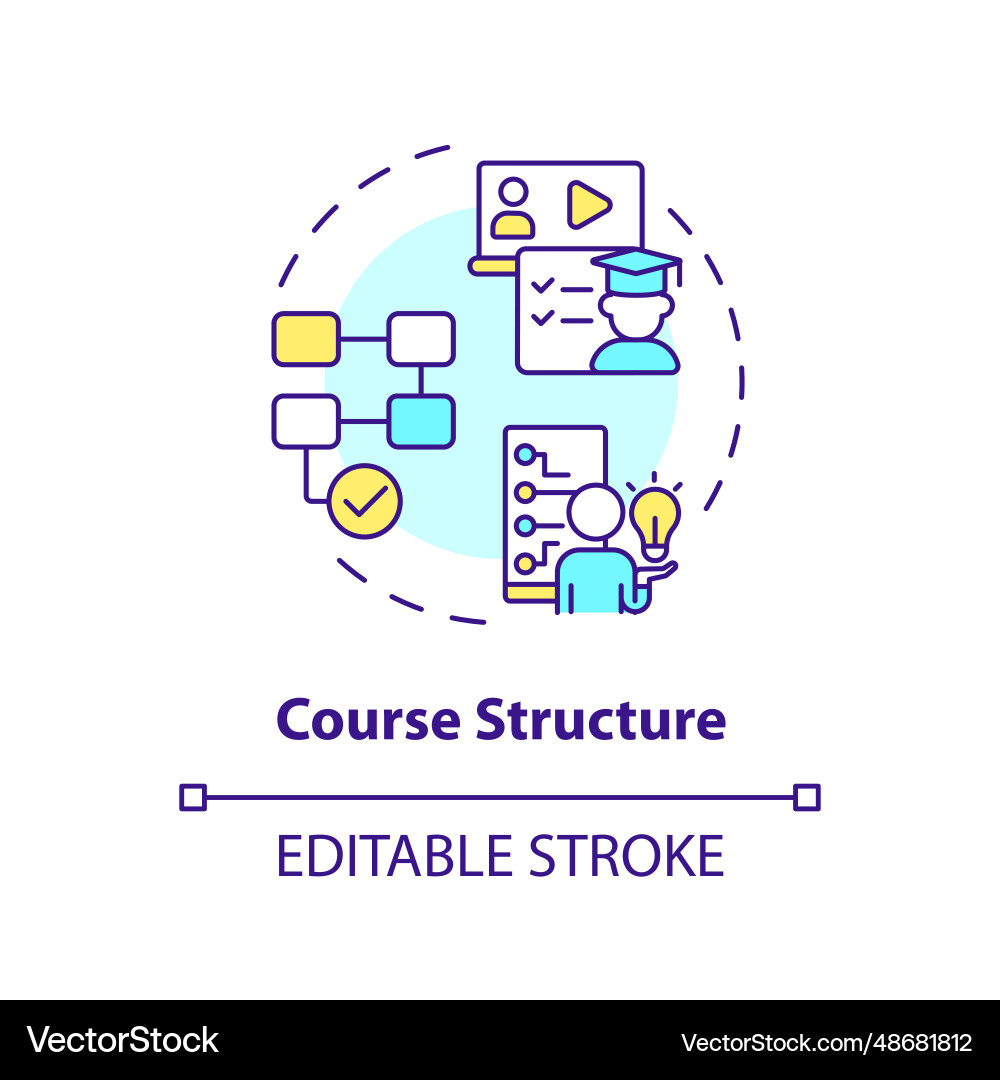 2d colorful thin linear icon course structure 2d colorful thin linear icon course structure vector image