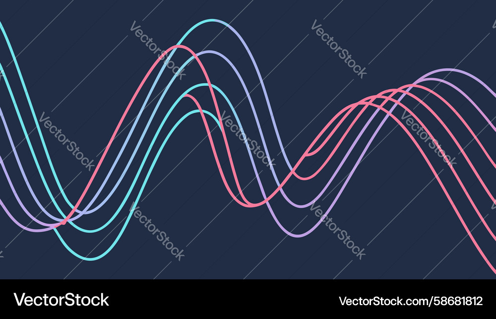 Abstract multi-colored flowing wave layers design Vector Image