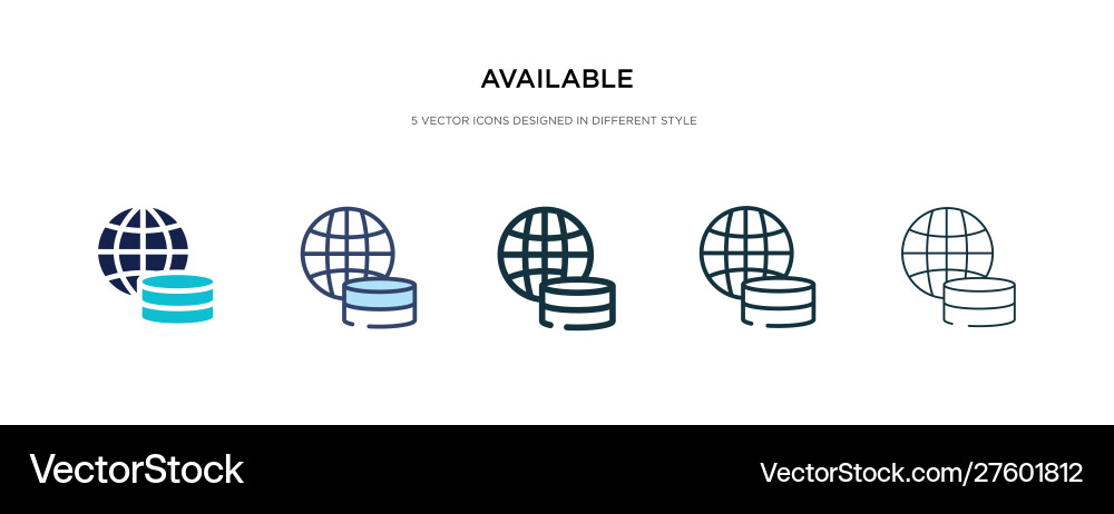 Available icon in different style two colored Available icon in different style two colored vector image