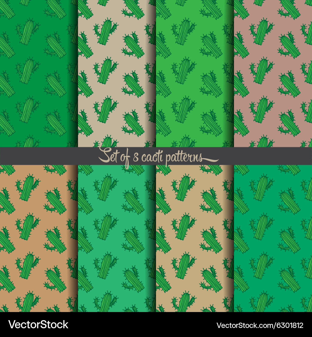Background cactus pattern vector image
