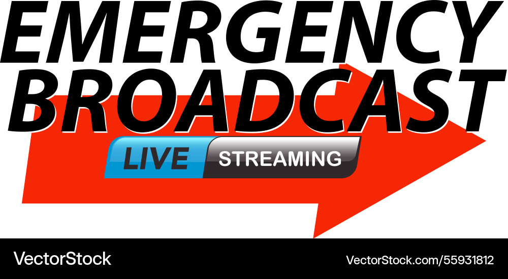 Bold with red arrow and live streaming button Vector Image