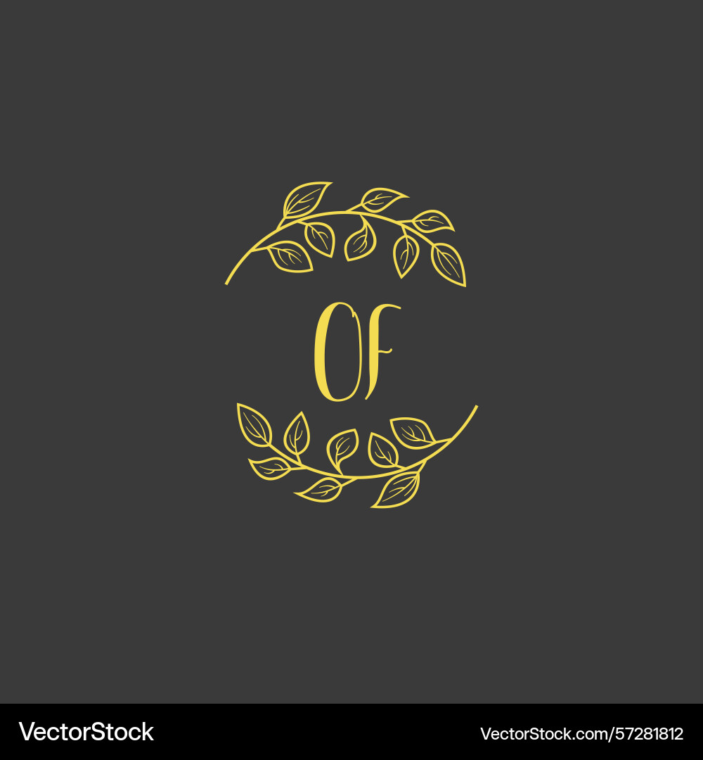 Botanical monogram logos with initial Vector Image