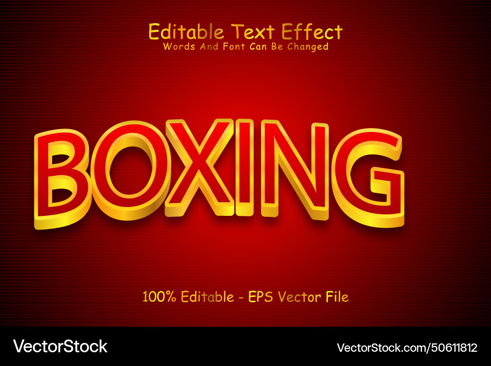 Boxing editable text effect 3 dimension emboss Boxing editable text effect 3 dimension emboss Vector Image