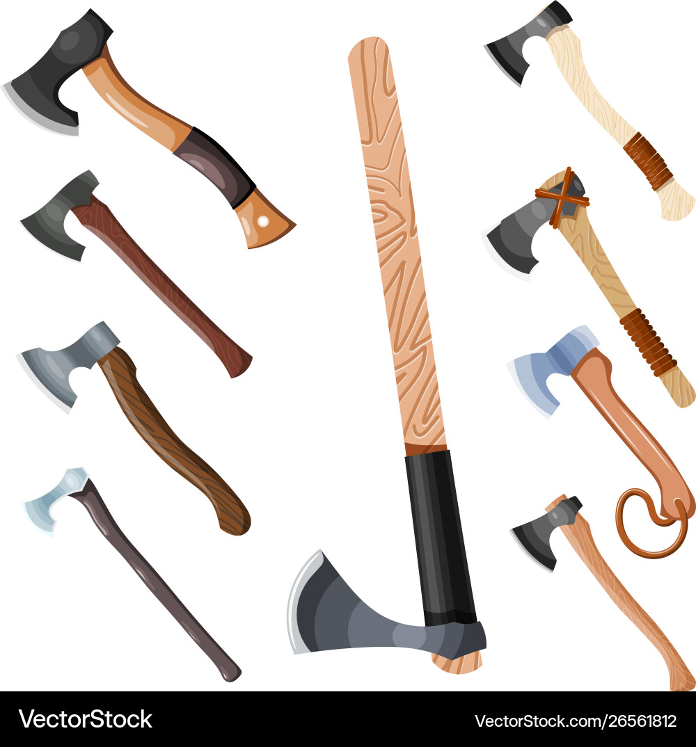 Color image set ax a simple axe Color image set ax a simple axe vector image