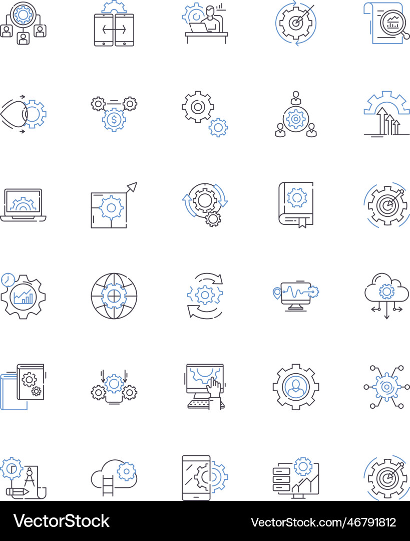 Configuration line icons collection set-up Configuration line icons collection set-up vector image