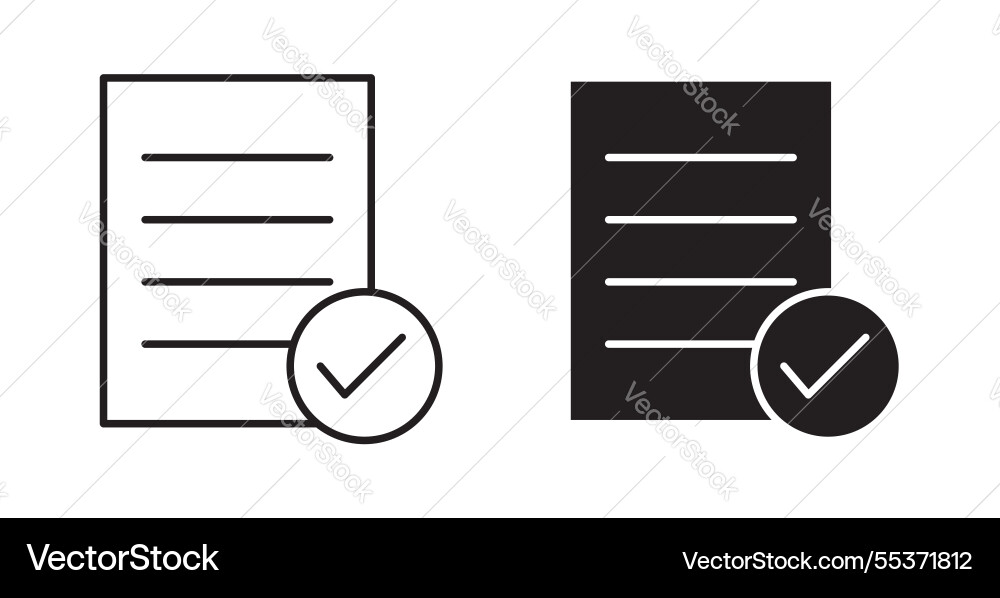 Document accept icon set in thin line for web Document accept icon set in thin line for web vector image