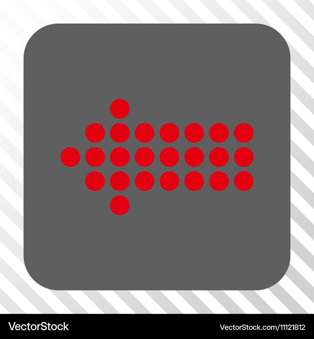 Dotted arrow left rounded square button vector image