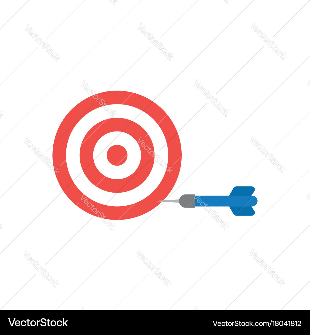 Flat design style concept of bullseye with dart Vector Image