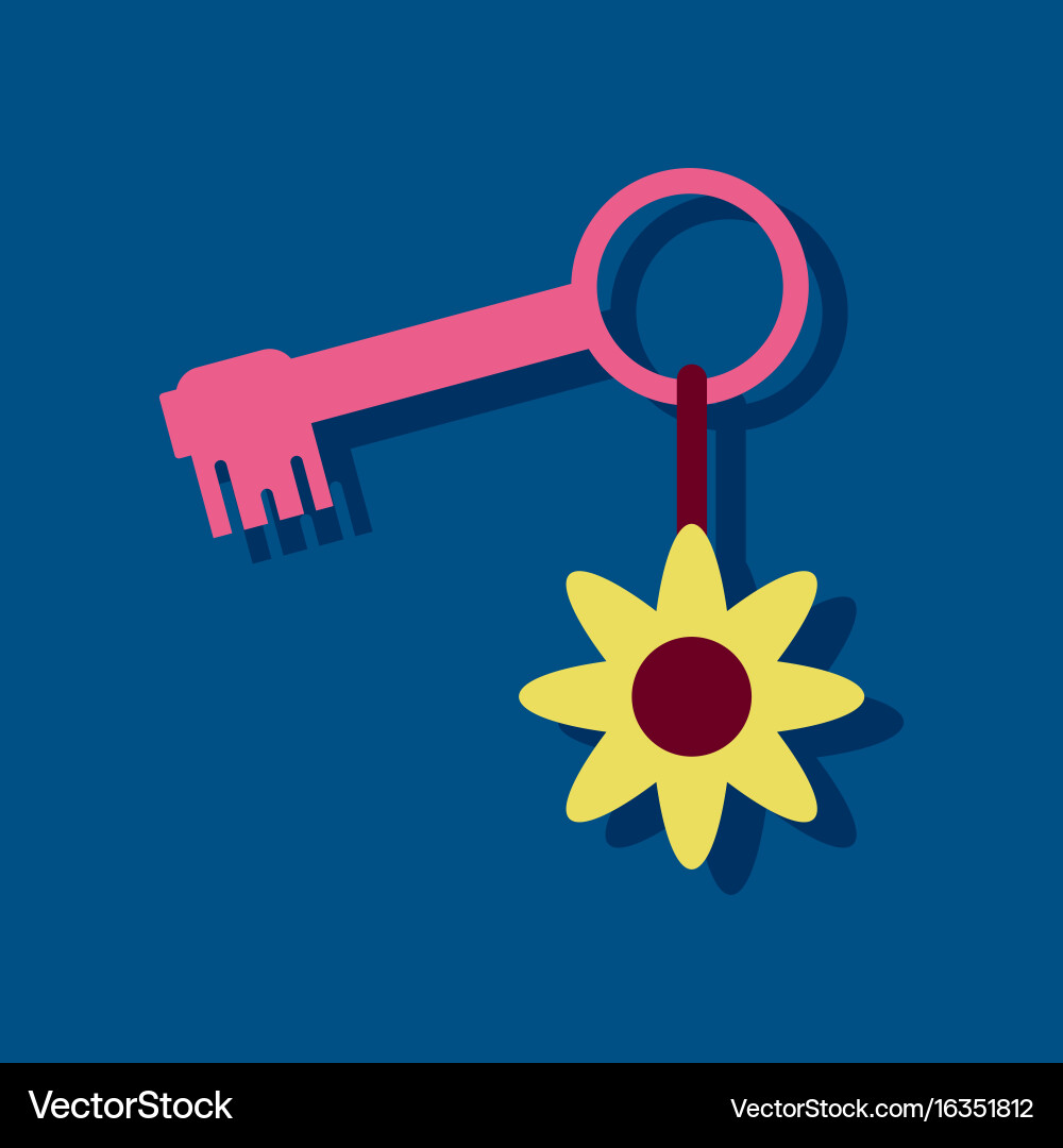Flat icon design collection key and fob Vector Image