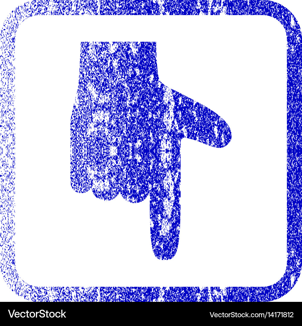 Hand pointer down framed textured icon vector image