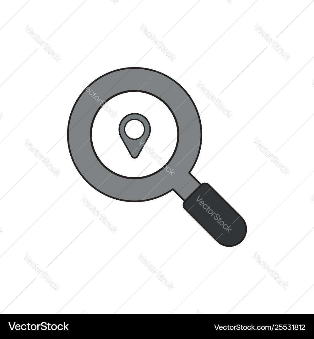 Icon concept magnifier with map pointer Icon concept magnifier with map pointer vector image