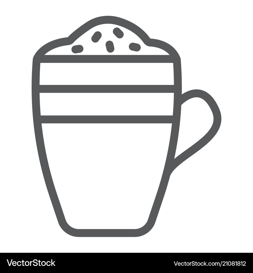 Latte line icon coffee and cafe mug sign Latte line icon coffee and cafe mug sign vector image