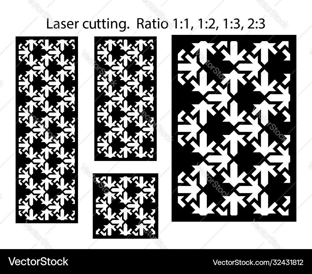Lazer patterns kit set decorative Lazer patterns kit set decorative vector image