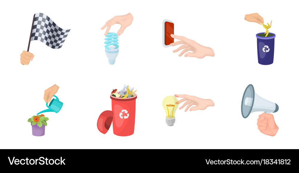 Manipulation hands icons in set collection Vector Image
