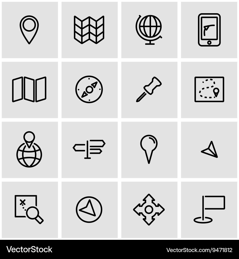 Map Icon Set - Location Markers vector image