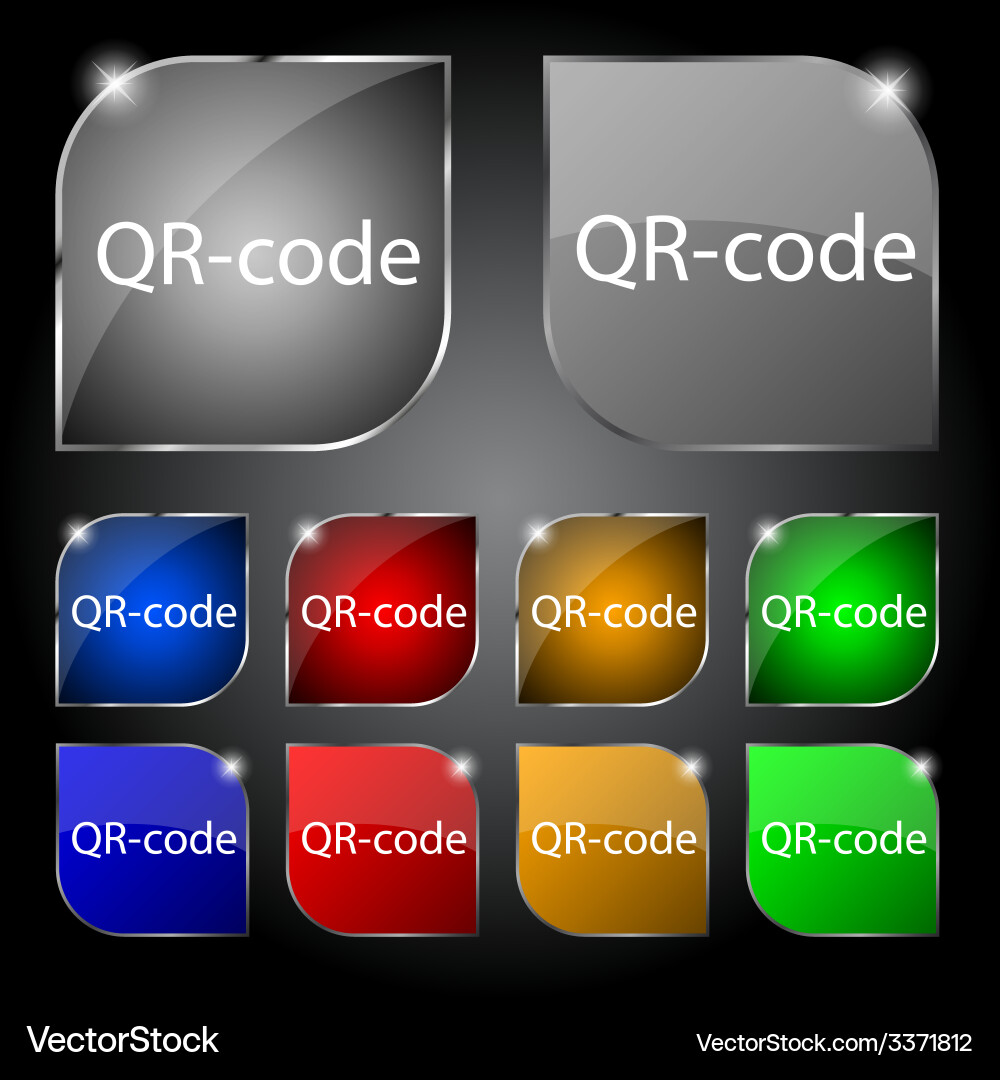Qr-Code-Zeichen-Symbol-Scan-Code-Symbol Satz von farbigen Vektorbild
