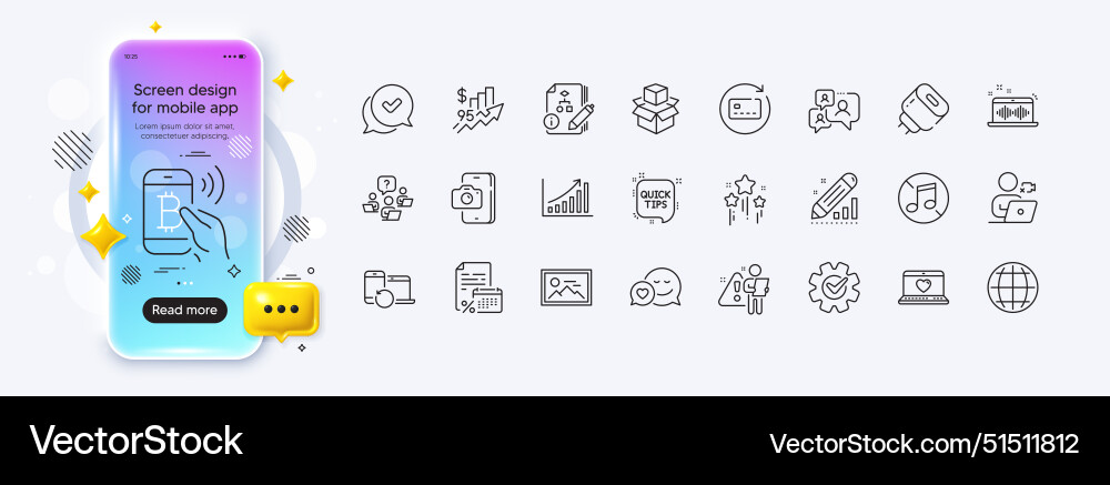 Renew card bitcoin pay and algorithm line icons Renew card bitcoin pay and algorithm line icons vector image