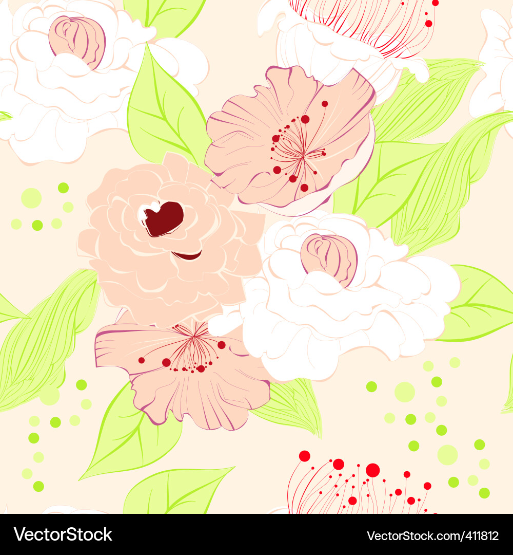 Romantic seamless wallpaper Vector Image