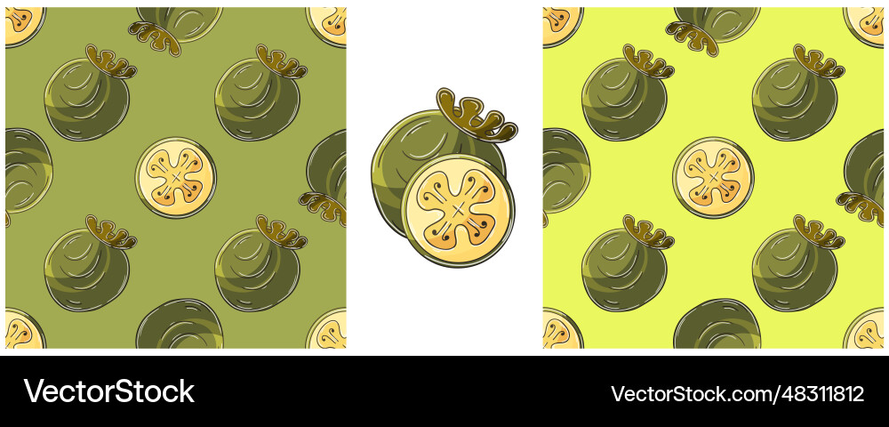 Seamless pattern color set in hand draw style can Vector Image