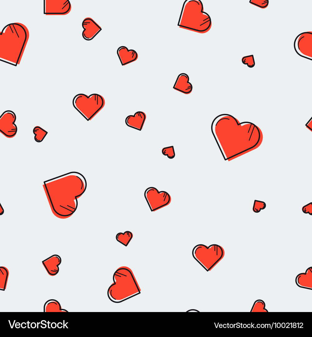 Seamless pattern with red hearts Vector Image