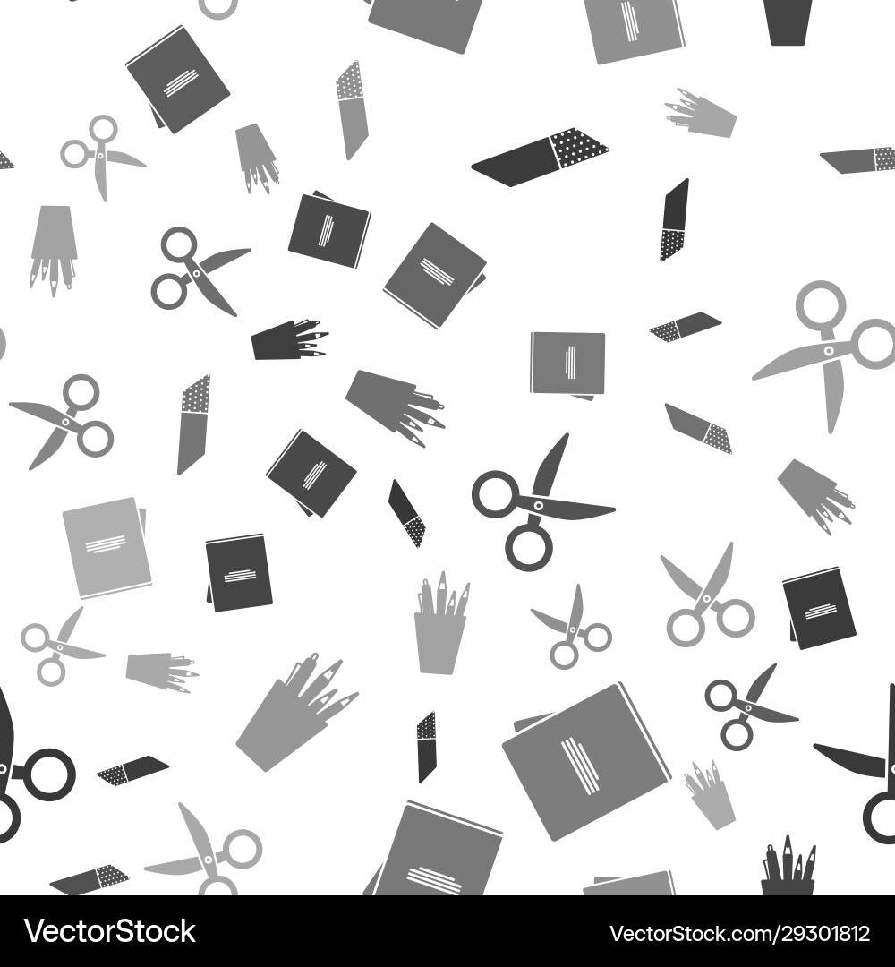 Set eraser or rubber notebook scissors Set eraser or rubber notebook scissors vector image
