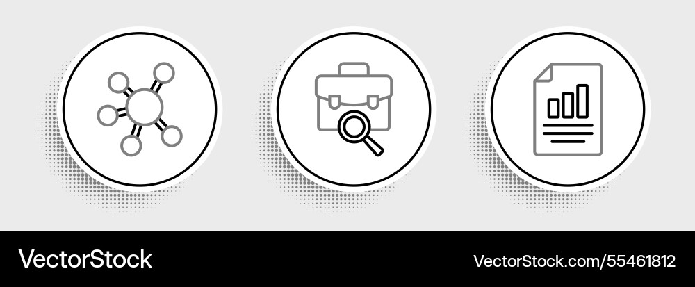 Set line document with graph chart project team Set line document with graph chart project team vector image